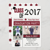 Klasse van 20XX Afstudeerder Uitnodigingen - burga (Voorkant / Achterkant)