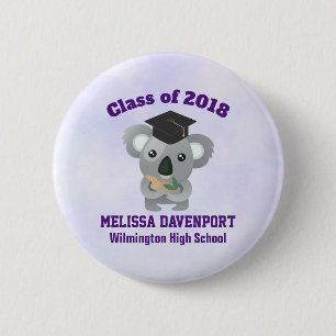 Klasse van 20xx Cute Koala Beer in Graduation Cap Ronde Button 5,7 Cm