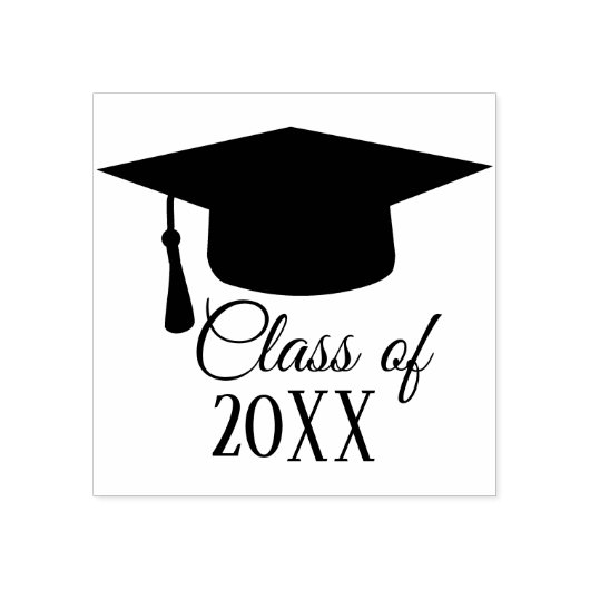 Klasse van 20XX - Graduation Cap Rubberstempel (Afrduk)
