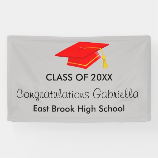 Klasse van 20XX Red Pet Afstuderen Banner (Horizontaal)