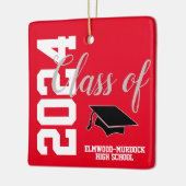 Klasse van 24 gepersonaliseerde middelbare school  keramisch ornament (Links)