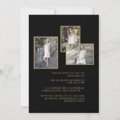 Klasse van 25 Goud & Zwart 4 Foto's Afstudeerfeest Kaart (Achterkant)