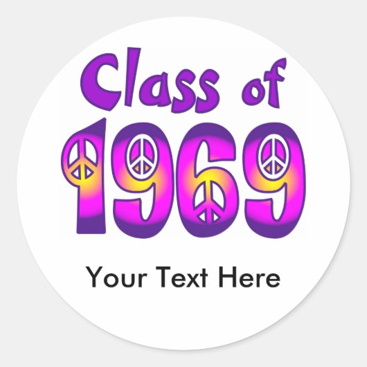 Klasse van 69 Reunion Stickers (Voorkant)