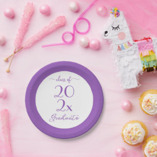 Klasse van aangepast jaar Afstuderen Violet Typogr Papieren Bordje