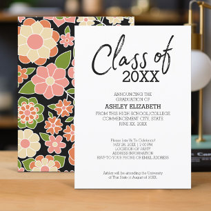 Klasse van ADD JAAR Floral Graduation Party Kaart