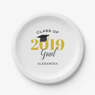 Klasse van Afstudeerder 2019 Eenvoudig goud en z Papieren Bordje