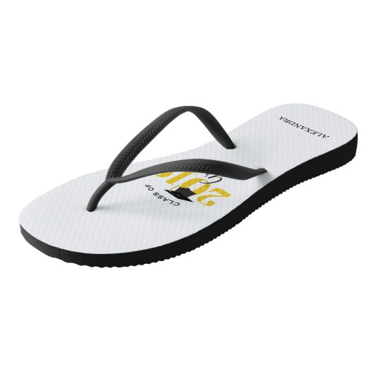 Klasse van Afstudeerder 2019 | Goud en zwart Teenslippers (Schuin)