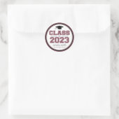 Klasse van Afstuderen 2023 (maroon) Ronde Sticker (Tas)