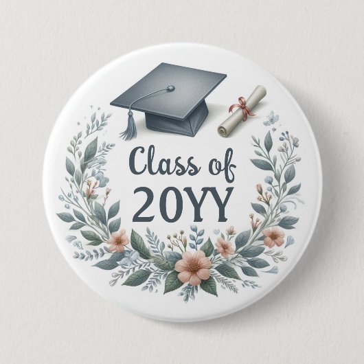 Klasse van Afstuderen Cap en Diploma Button (Voorkant)