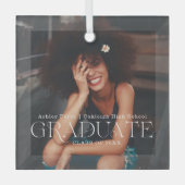 klasse van | Afstuderen kerstfoto Glas Ornament (Voorkant)