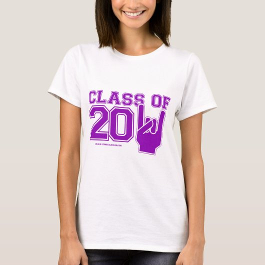 Klasse van afstuderen paars en wit 2011 t-shirt (Voorkant)