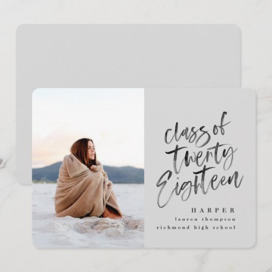 Klasse van de afstuderen aankondiging van 2018 (Voorkant / Achterkant)