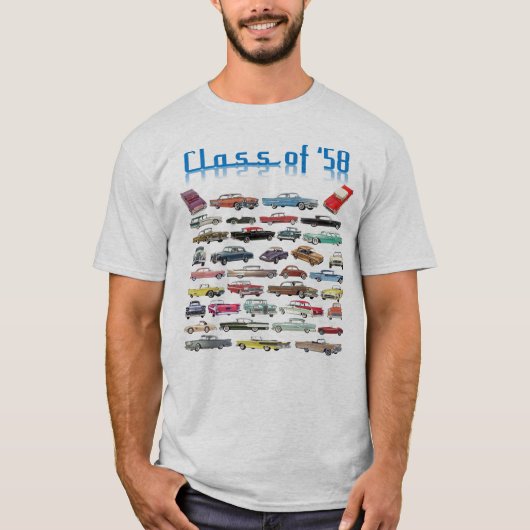 Klasse van de classificatie van 1958 auto's t-shirt (Voorkant)