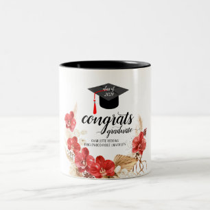 Klasse van de Floral tweetone koffie M Tweekleurige Koffiemok