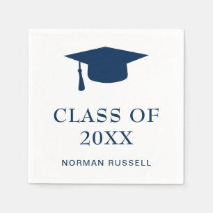 Klasse van de studiepablak van Navy Blue en White Servet