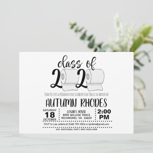 Klasse van de Uitnodiging van het Afstuderen 2020 (Staand voorkant)