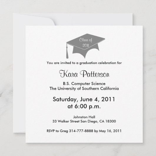 Klasse van de uitnodiging van het Afstuderen van 2 (Achterkant)