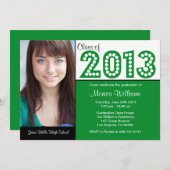 Klasse van de uitnodigingen van de Groene Graduati (Voorkant / Achterkant)