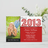 Klasse van de uitnodigingen van de Rode Graduation (Staand voorkant)