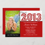 Klasse van de uitnodigingen van de Rode Graduation (Voorkant / Achterkant)