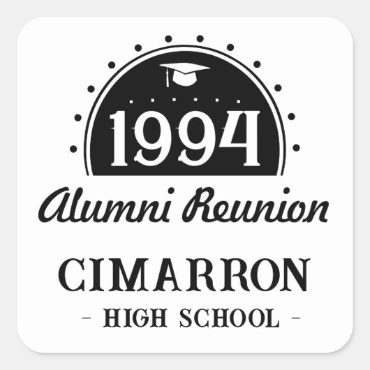Klasse van elk jaar Alumni Reunion Vierkante Sticker (Voorkant)