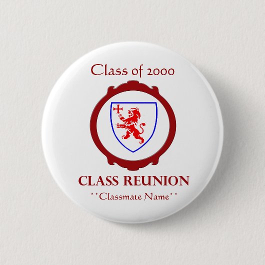 klasse van het 2000 Reunion Name Badge Ronde Button 5,7 Cm (Voorkant)