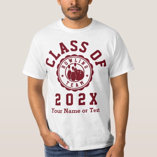 Klasse van het 202X Bowling Team T-shirt (Voorkant)