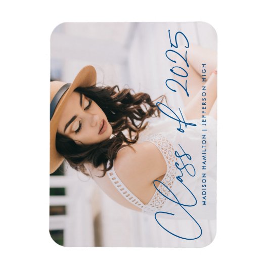 Klasse van het Blue Script Afstuderen 2025 Magneet (Verticaal)