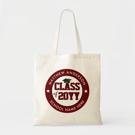 Klasse van het Burgundy Red-Afstuderen van 2023 Tote Bag (Voorkant)