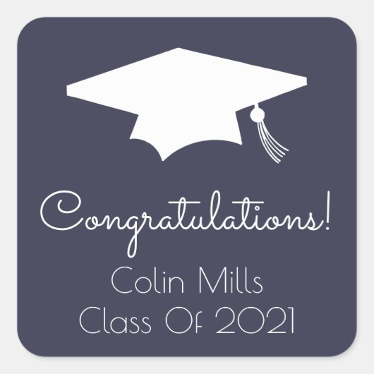 Klasse van het etiket van 2021 (Midnight Blue Grad (Voorkant)