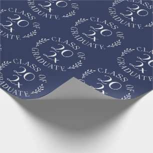 Klasse van het jaar Afstuderen Chic Typography Nav Cadeaupapier