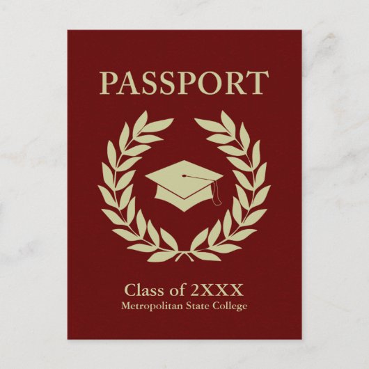 Klasse van het paspoort afstuderen 2022 aankondigingskaart (Voorkant)