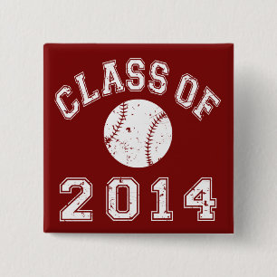 Klasse van honkbal 2014 vierkante button 5,1 cm