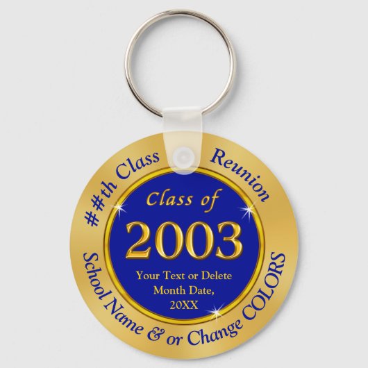 Klasse van ideeën uit 2003, Blauw en goudkoorts, R Sleutelhanger (Voorkant)