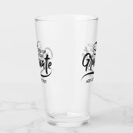 Klasse van jaar 20XX Cadeau Custom Afstuderen Glas (Links)