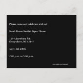 Klasse van Roze en Zwart Afstuderen Open Huis Uitnodiging Briefkaart (Achterkant)