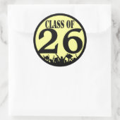 Klasse van Silhouette Afstudeerders Tossing Gradua Ronde Sticker (Tas)