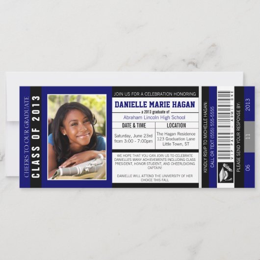 Klasse van VIP-toegangsbewijs van Afstuderen 2013 Kaart (Voorkant)