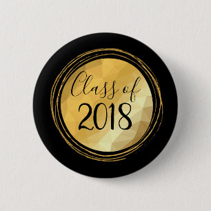 Klasse van zwartwerk en gouddiploma ronde button 5,7 cm