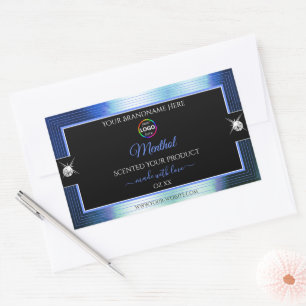 Klasse Zwart Shiny Royal Blue Logo Product Label