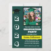 Klassejaar Groene afstudeerfeest Uitnodiging Kaart (Voorkant)