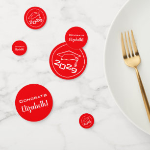 Klassejaar & Pet Graduation Party Rood Confetti