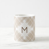 Klassement Tan Plaid Monogram Koffiemok (Center)