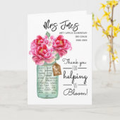 klassenamen leraar dank je bloemen kaart (Gele Bloem)