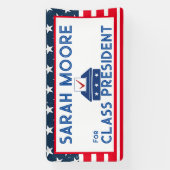 Klassestemming" Blauw en rood Verkiezingsschool Spandoek (Verticaal)