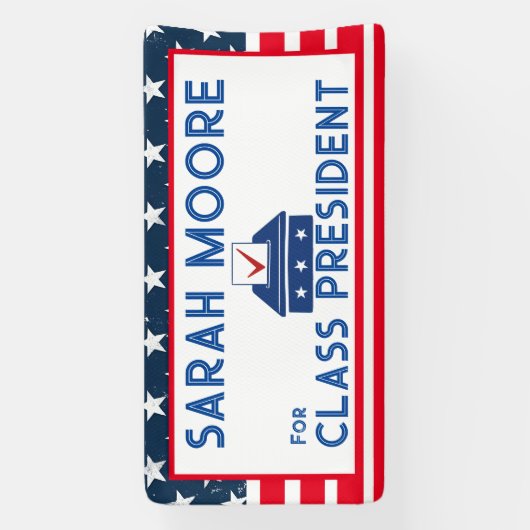 Klassestemming" Blauw en rood Verkiezingsschool Spandoek (Verticaal)