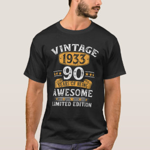 Klassiek 1933 90 Jaar oud 90ste verjaardag cadeaus T-shirt