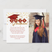 Klassiek 2 Foto Afstuderen Red en Gold Aankondiging (Voorkant)