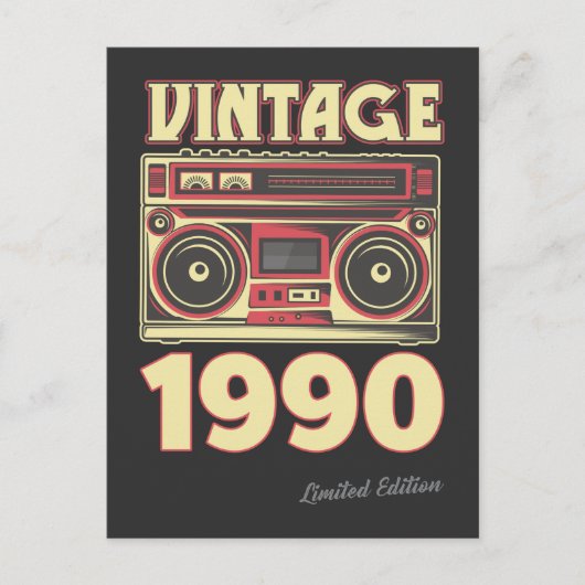 Klassiek 30e verjaardagscadeau cassette vintage 19 briefkaart (Voorkant)