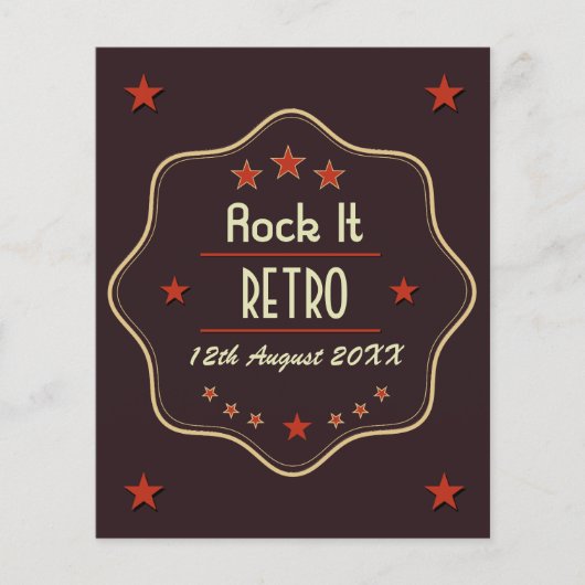 Klassiek aangepaste tekst Retro label Flyer (Voorkant)